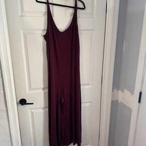 Athleta Nighttime Bliss V-Neck Sleep Romper Jumpsuit Oversized Wide Leg Sz 2X